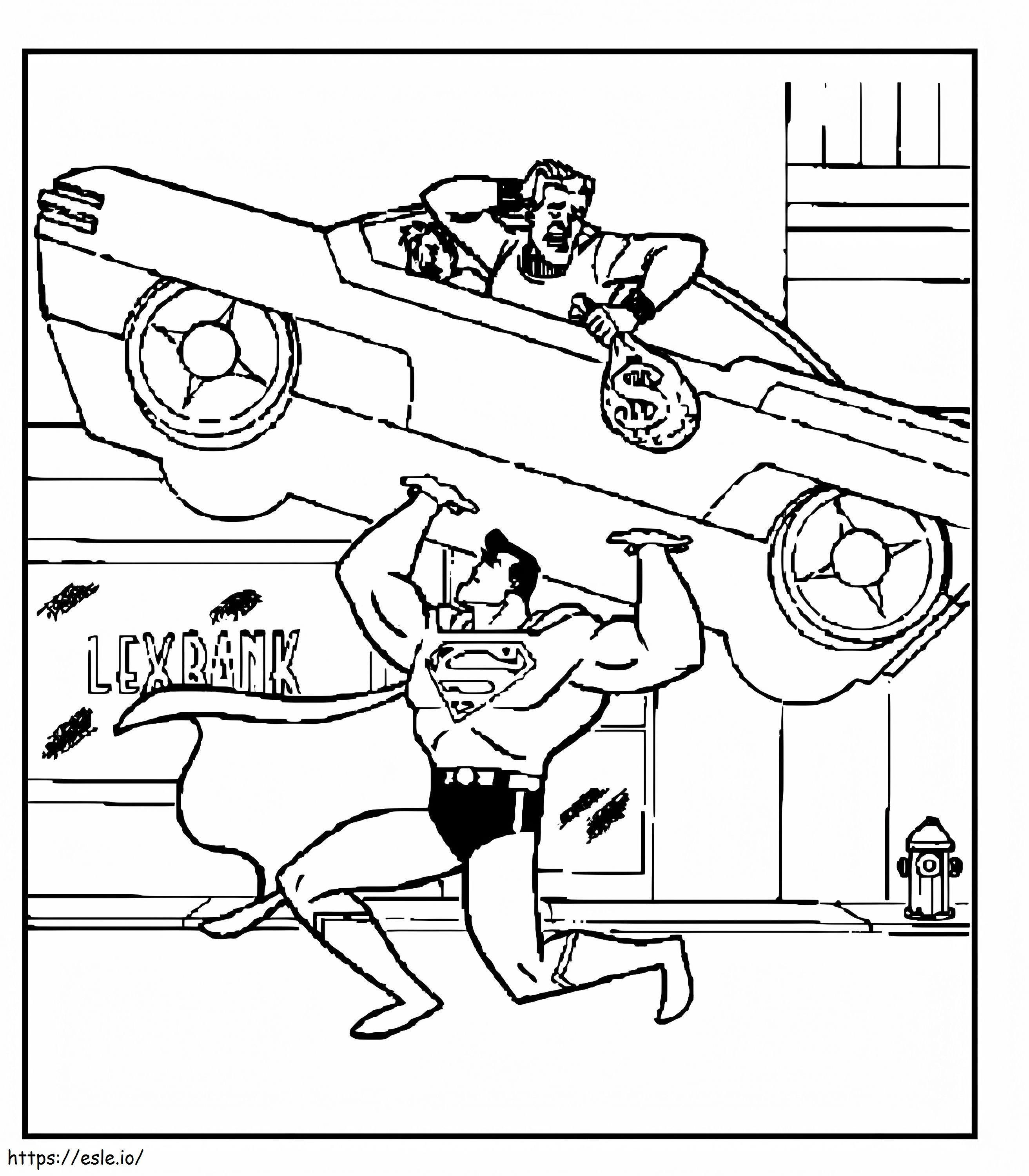 Superman Catching Thief coloring page