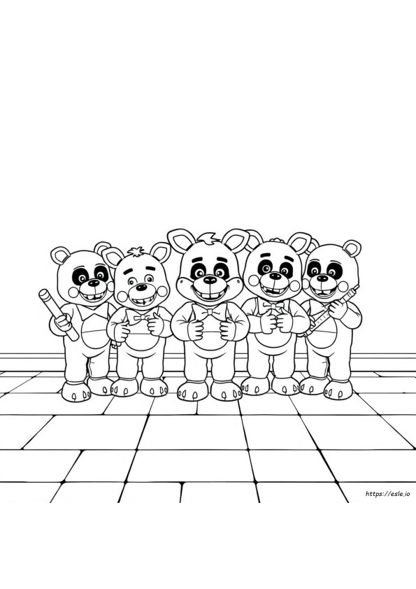 Fnaf Peluşları Boyama Sayfaları