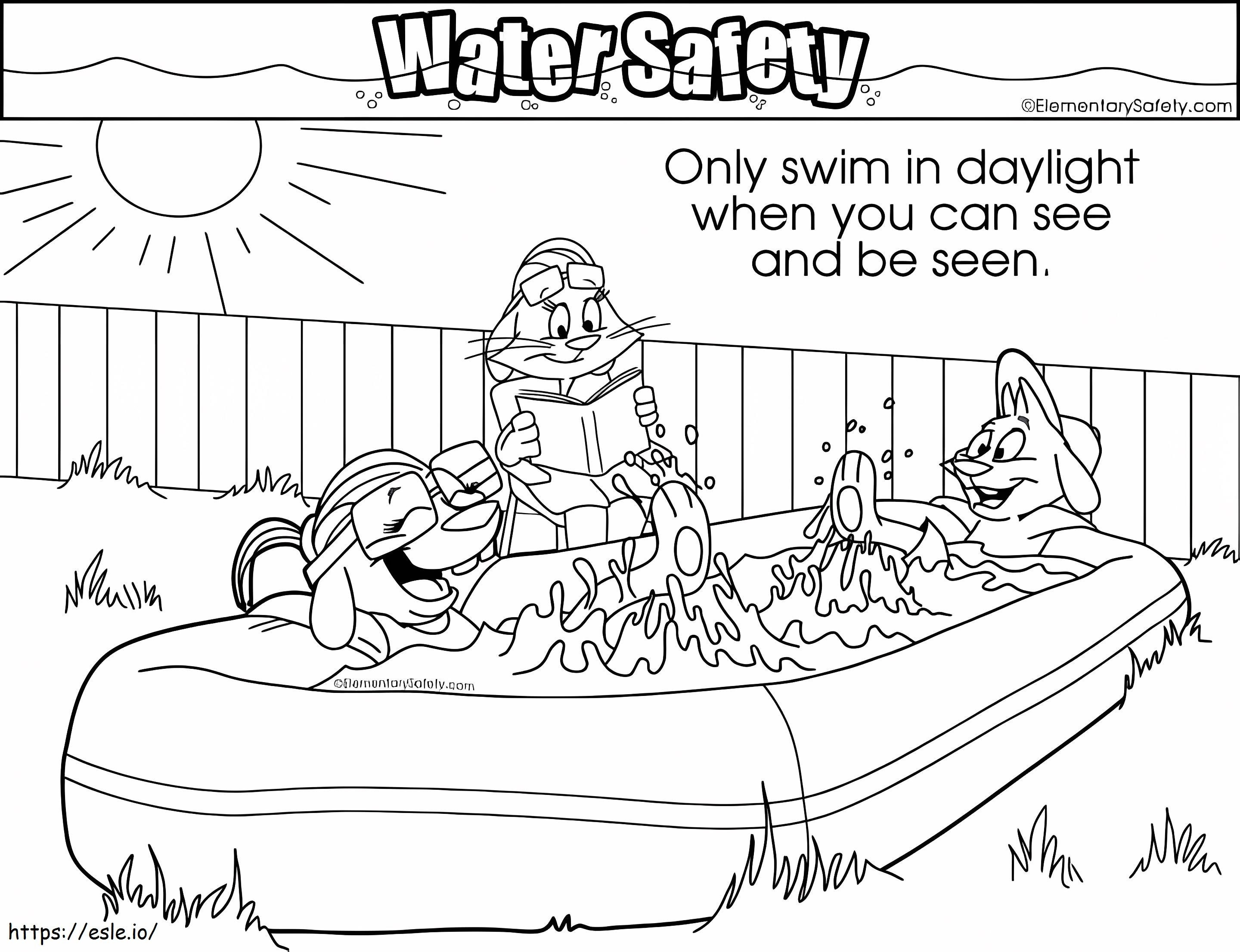 Safe Time To Swim coloring page