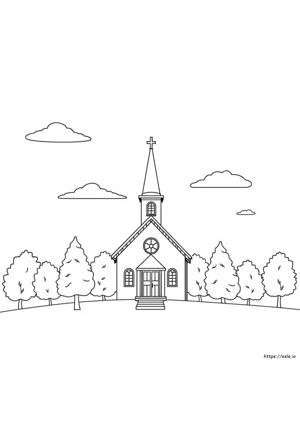 Gereja Mewarnai Gambar