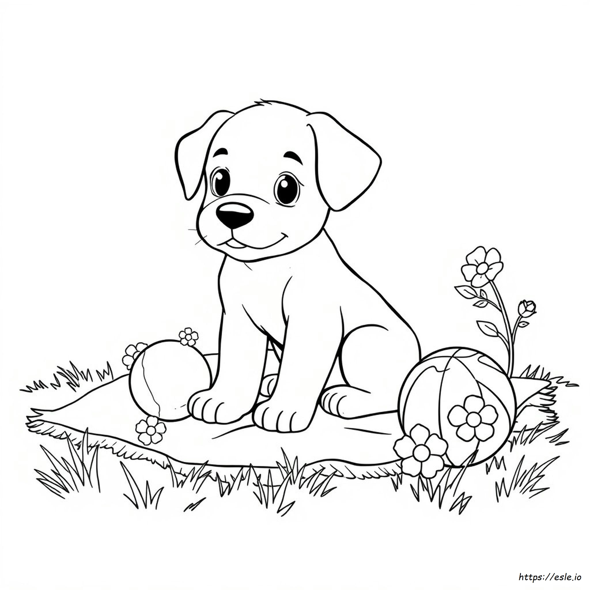 Easy Puppy Coloring Pages