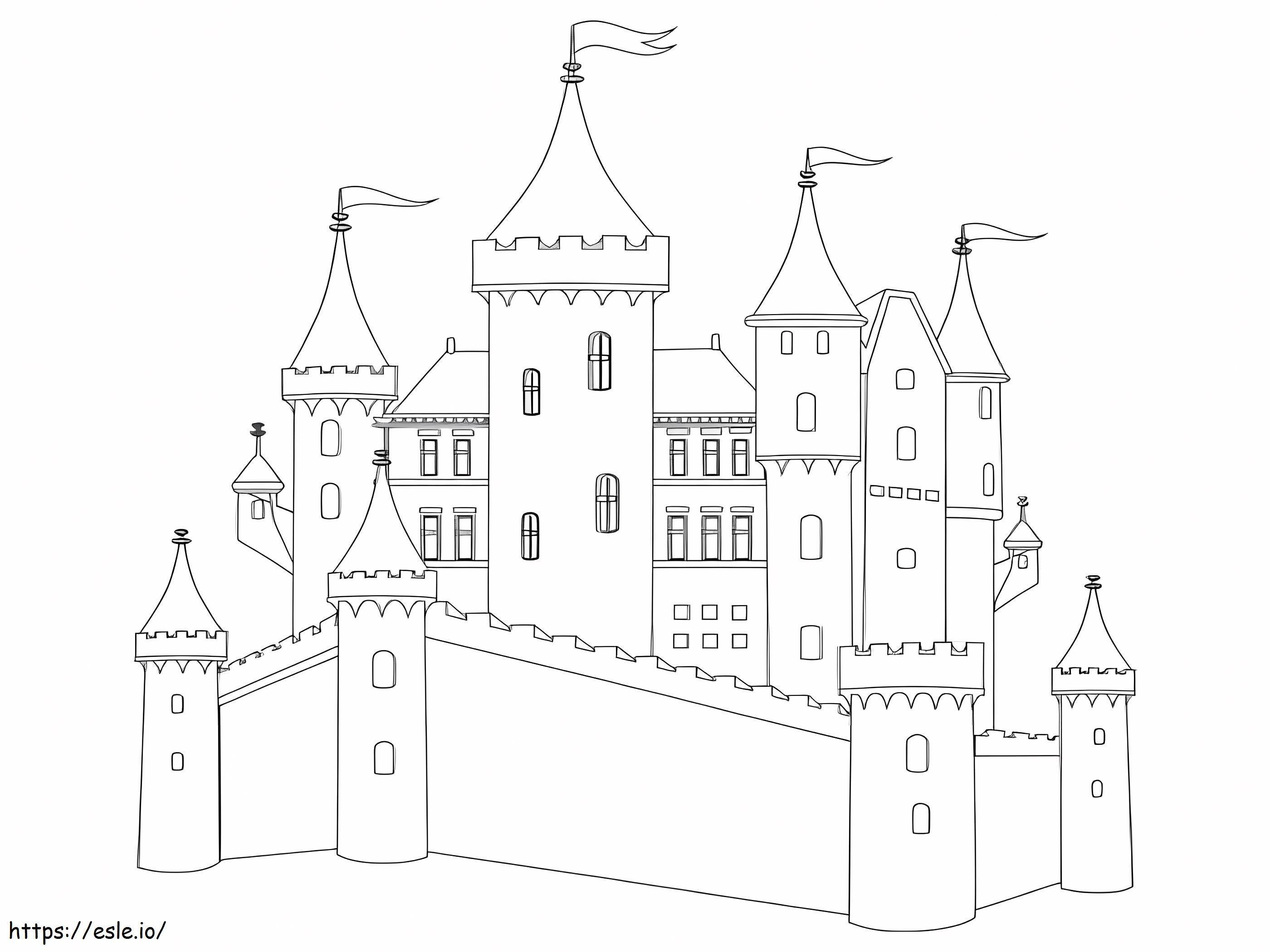 Coloriage Château impressionnant à imprimer dessin
