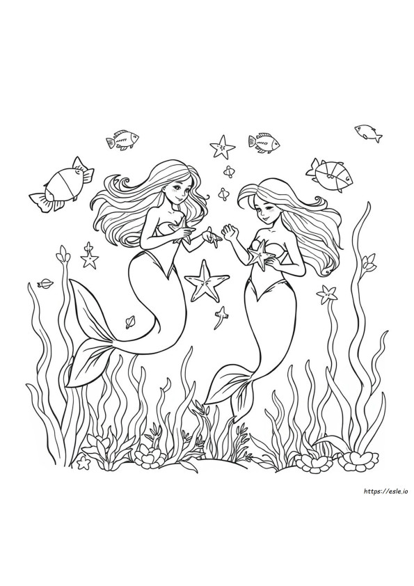 Mermaid Pisces Coloring Pages