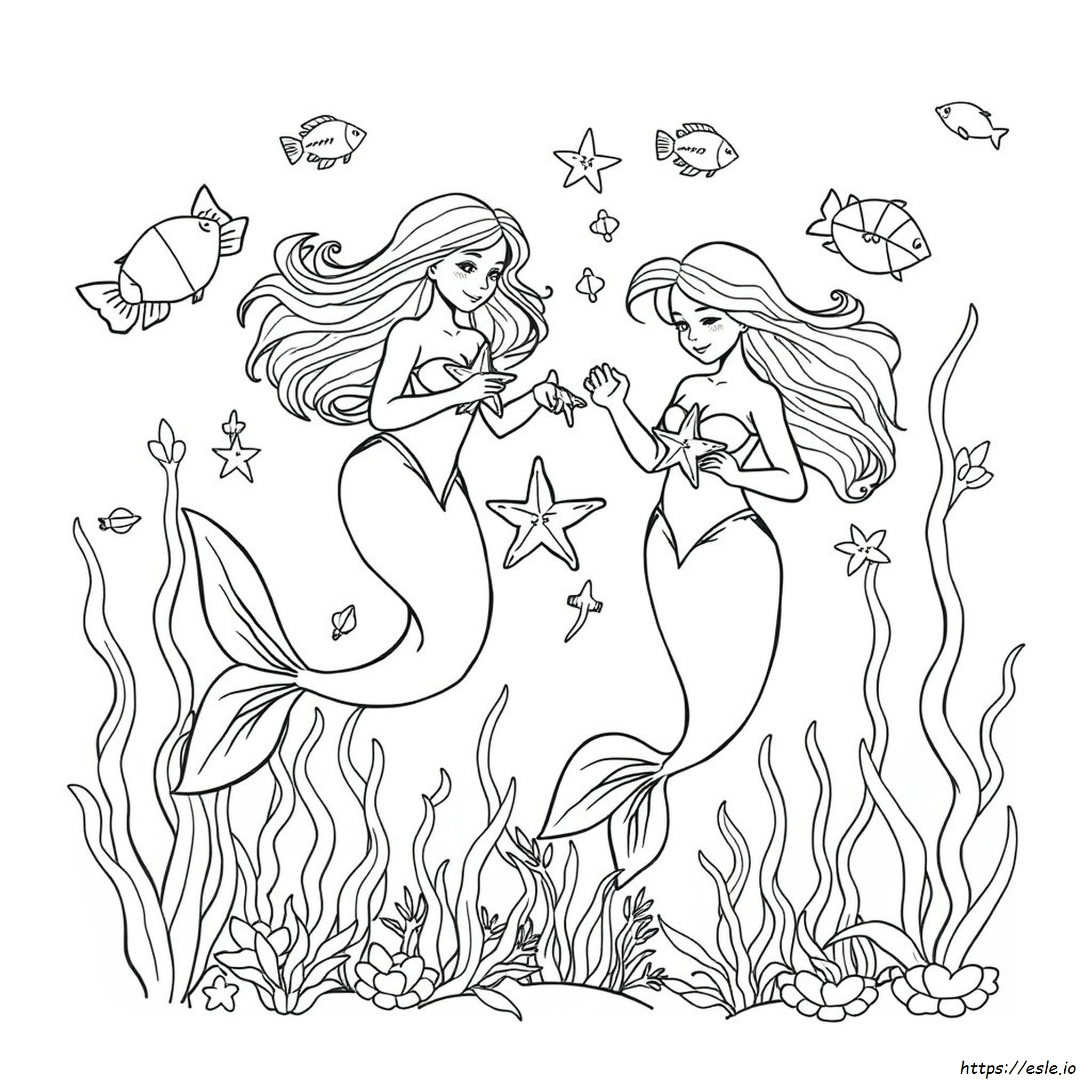 Mermaid Pisces Coloring Pages