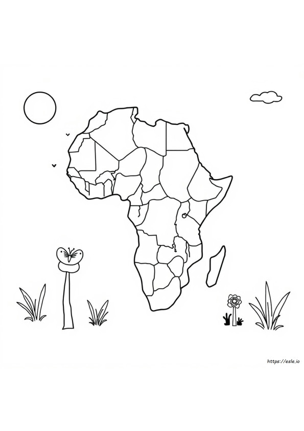 Afrika Haritası Boyama