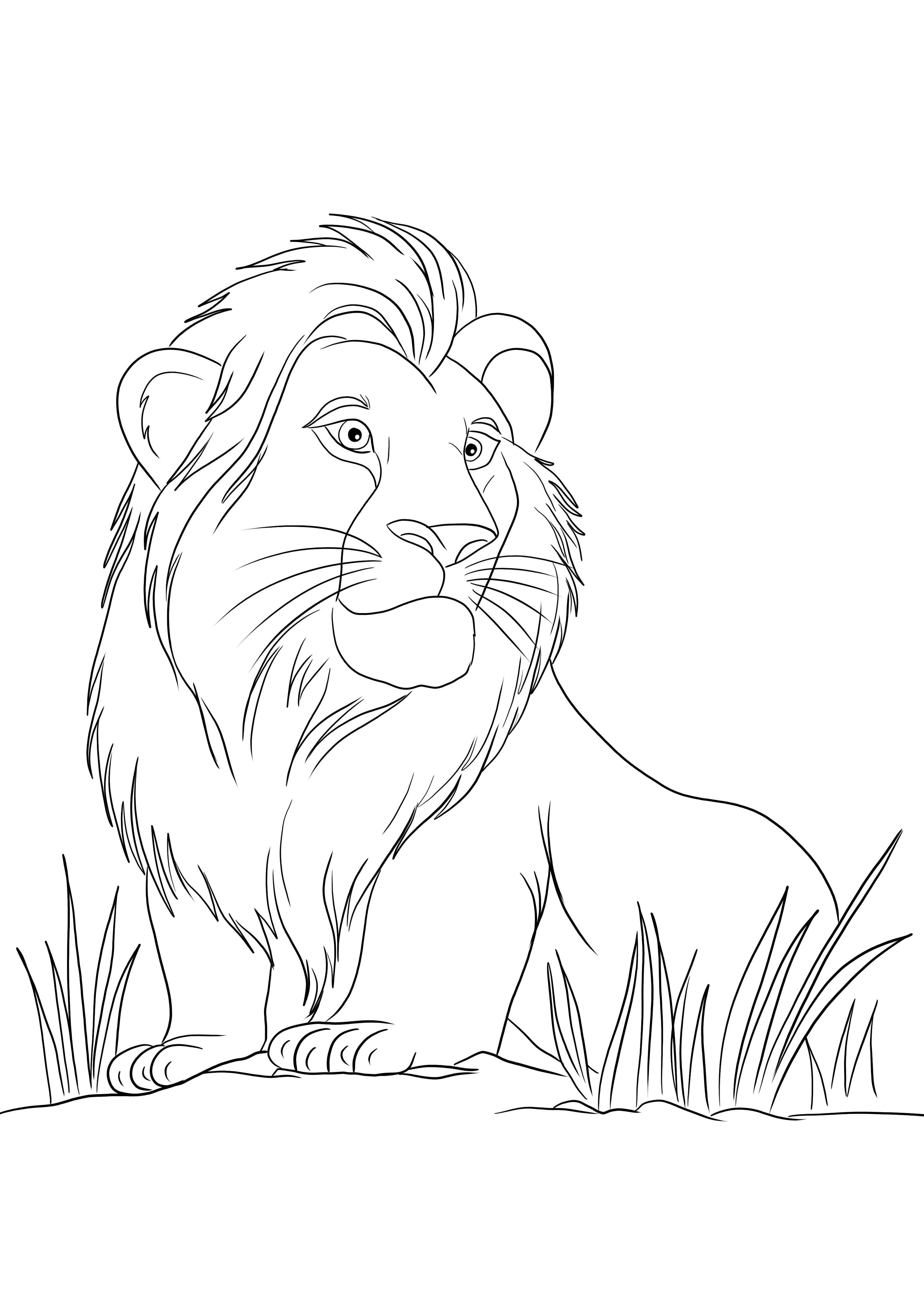 Simba z filmu Disney Lion's King do wydrukowania i pokolorowania za darmo