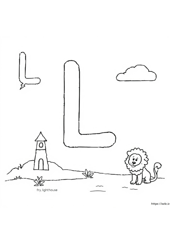 アルファベット ぬりえ L