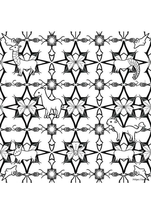 Páginas Para Colorear De Teselados De Escher