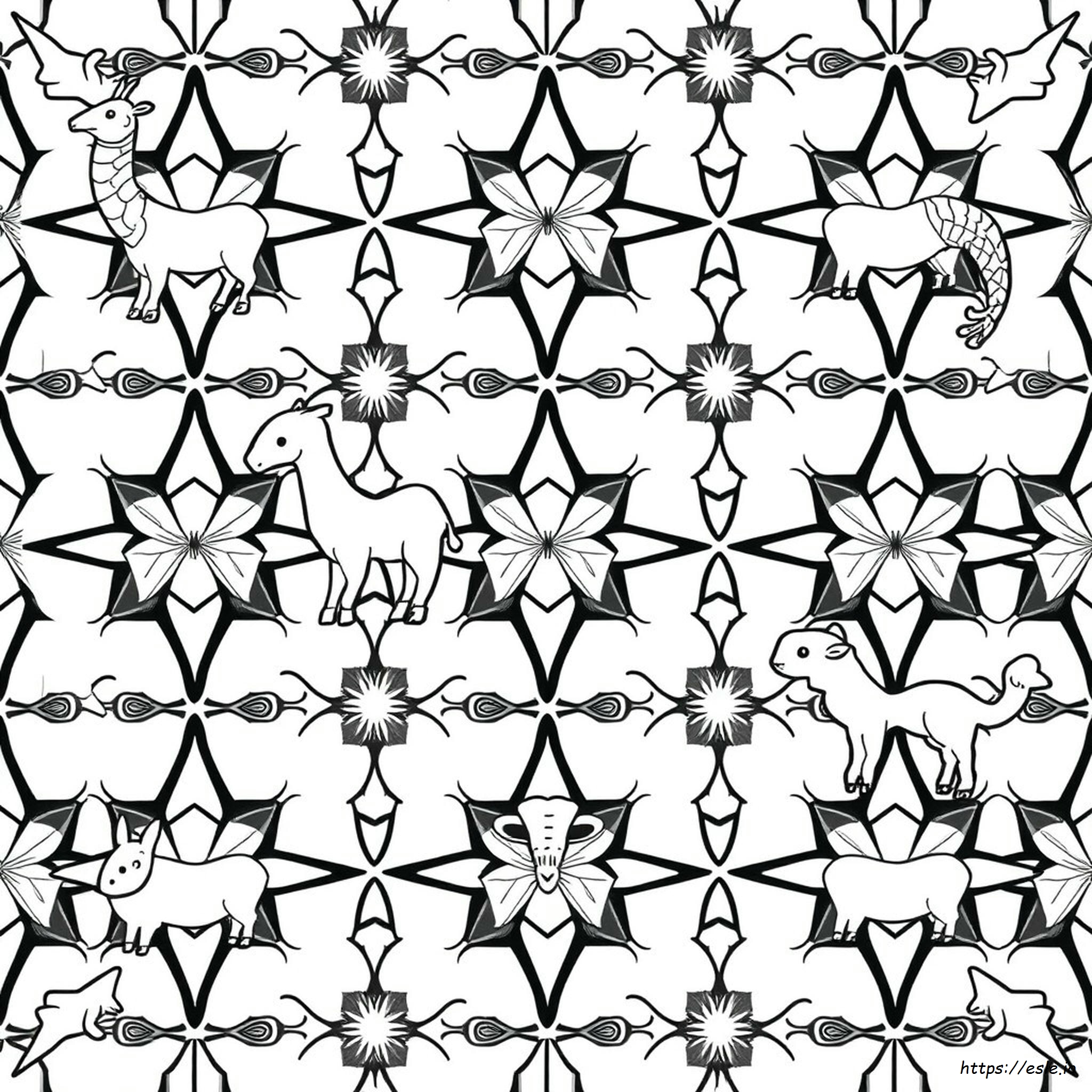 Escher Tessellations Coloring Pages