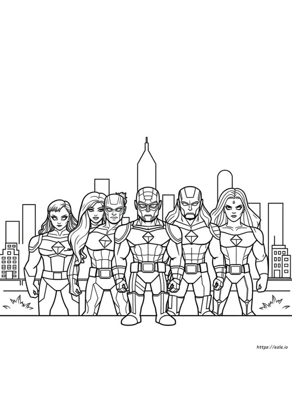 Coloriage Visages Avengers À Imprimer