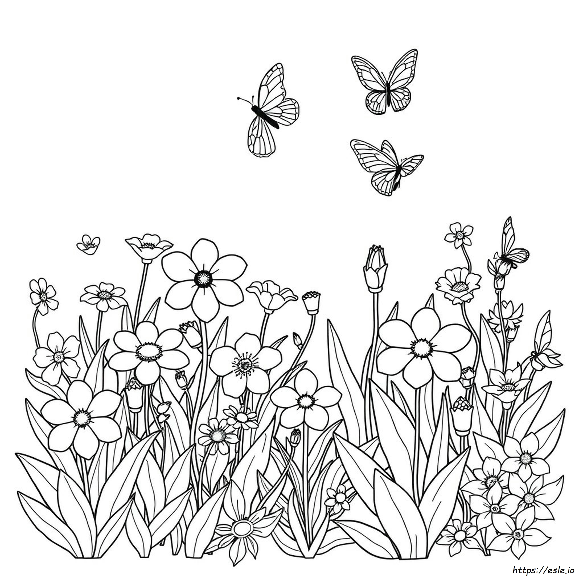 Jardim De Flores Para Colorir Para Adultos