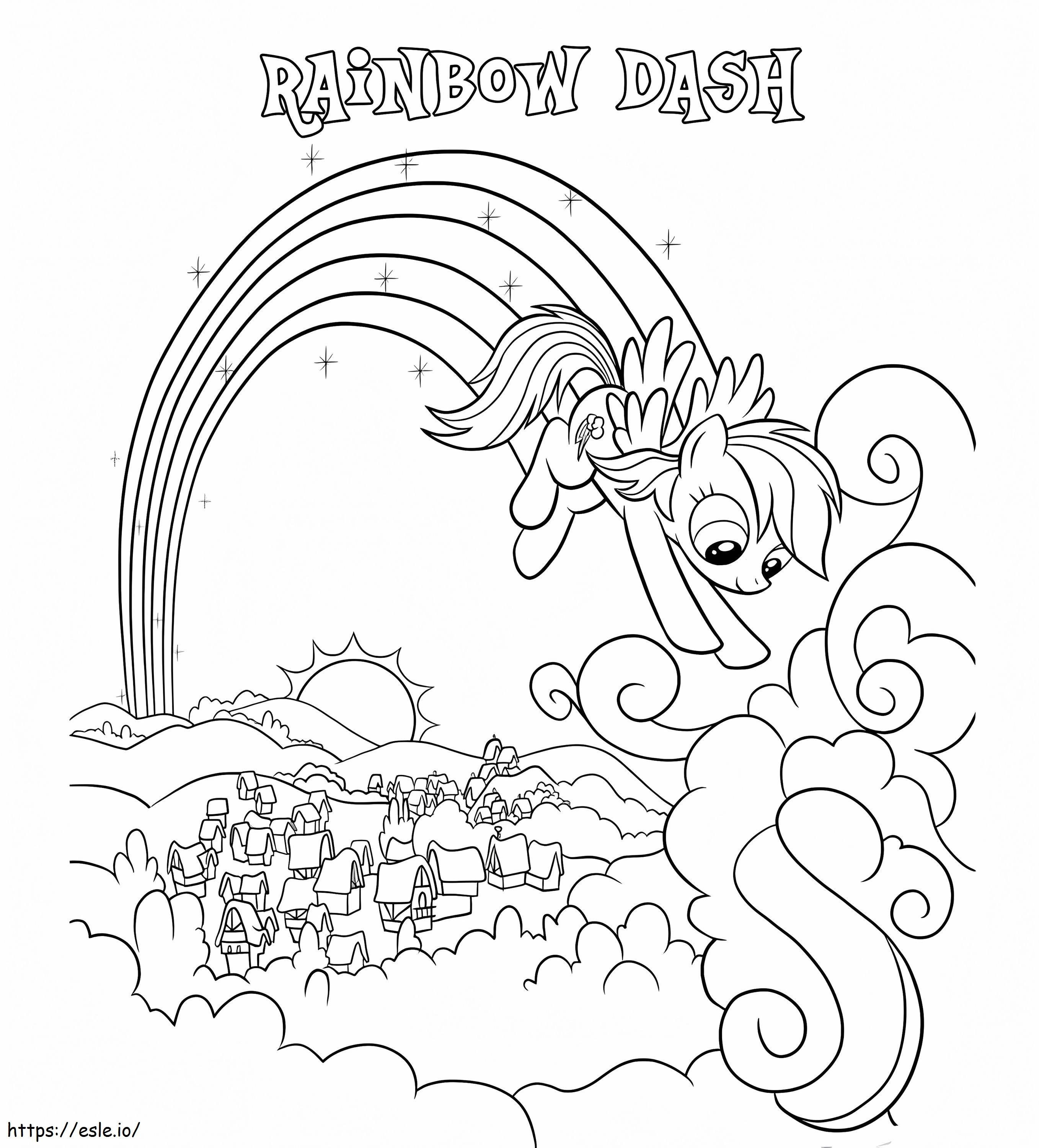 Coloriage Rainbow Dash magique à imprimer dessin