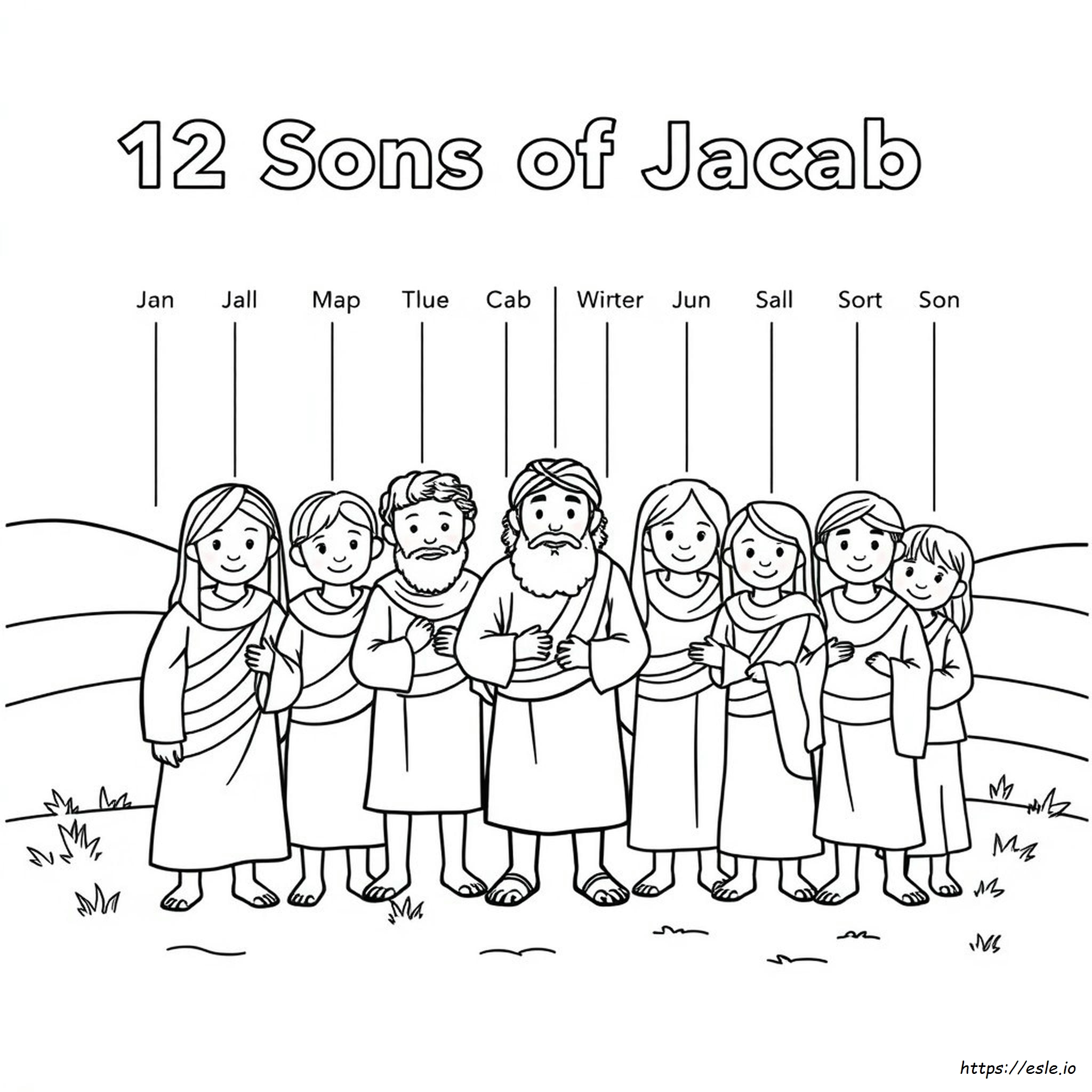 Printable 12 Sons Of Jacob Coloring Page
