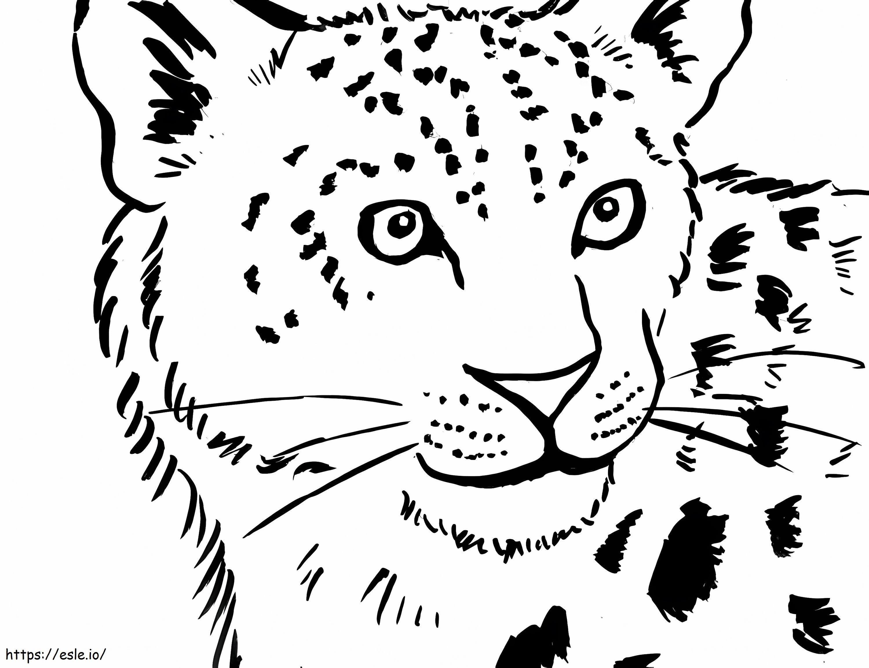Coloriage Visage de léopard à imprimer dessin
