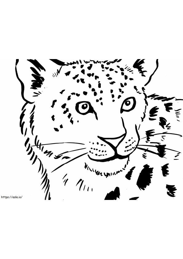 Coloriage Visage de léopard à imprimer dessin