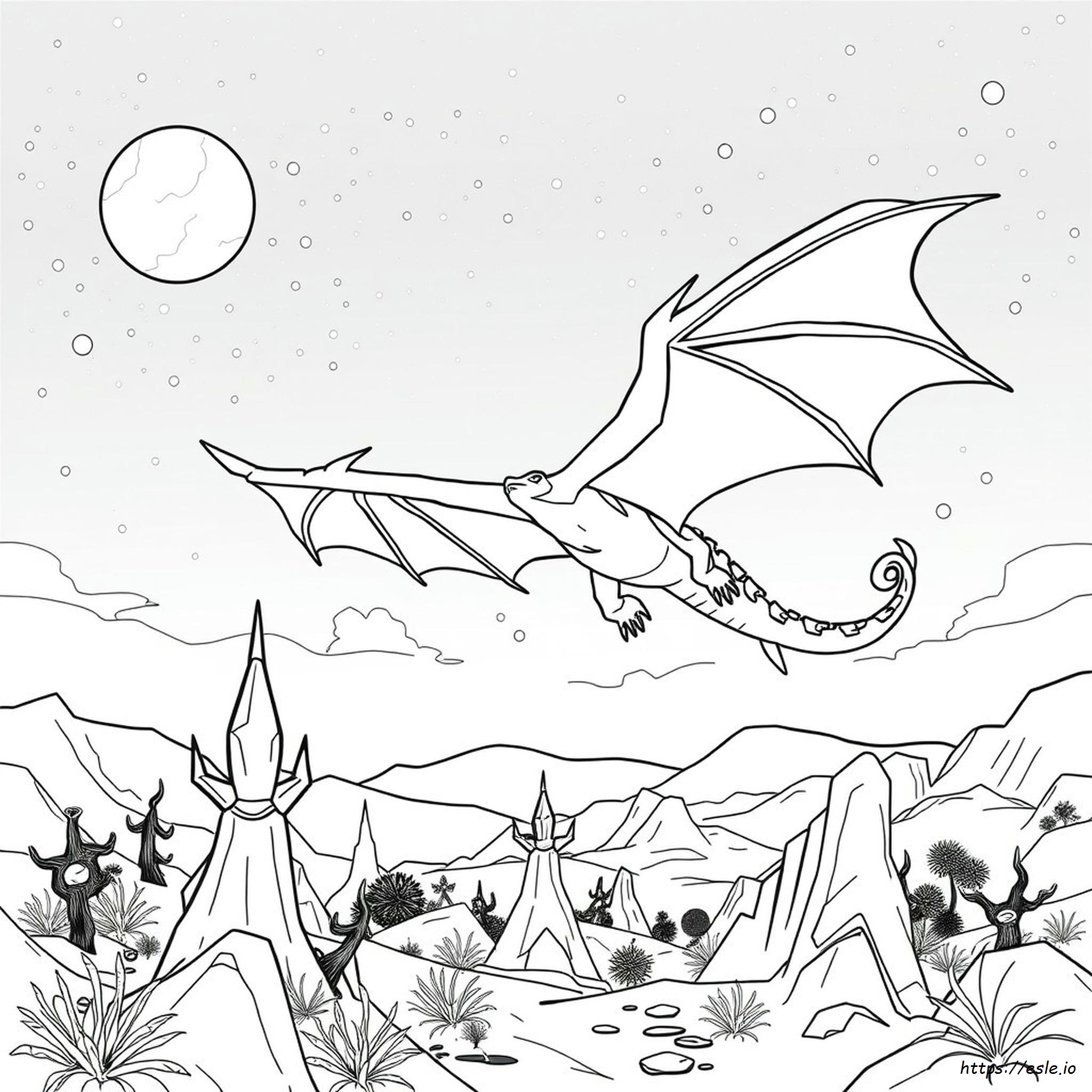 Realistic Ender Dragon Coloring Page