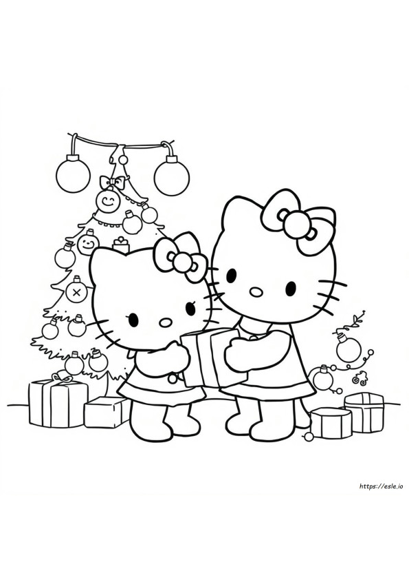 Páginas Para Colorear De Hello Kitty Navideñas Y Lindas