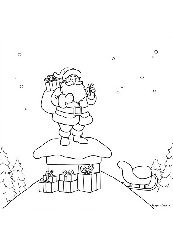 Kleurplaten Realistische Kerstman Tekening