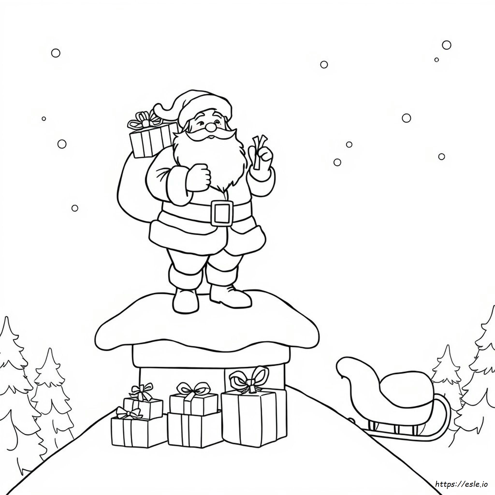 Ausmalbilder Realistischer Weihnachtsmann Zeichnung