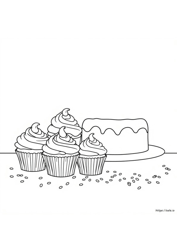Gambar Mewarnai Kue Cupcake
