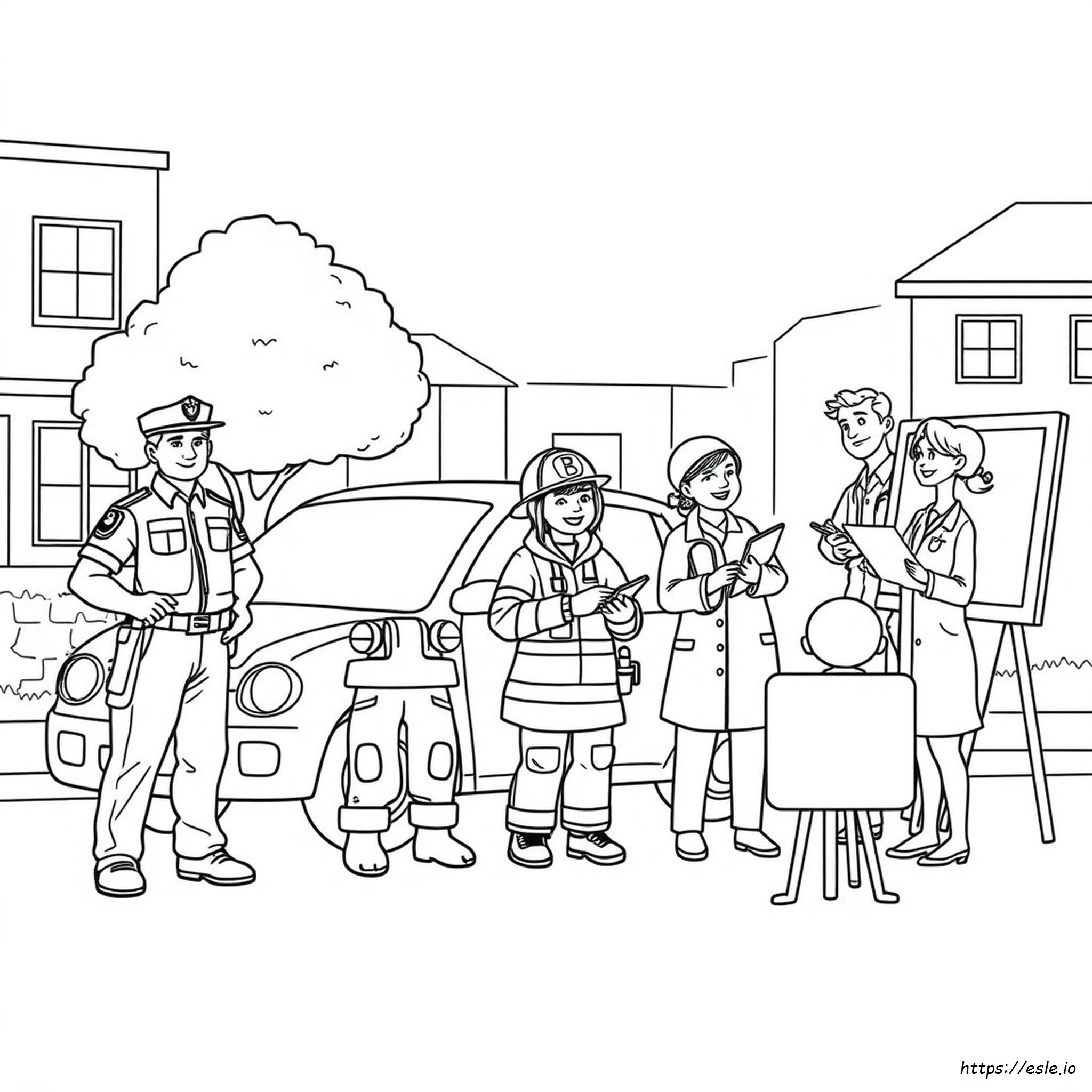 Coloring Community Helpers Clipart Black And White