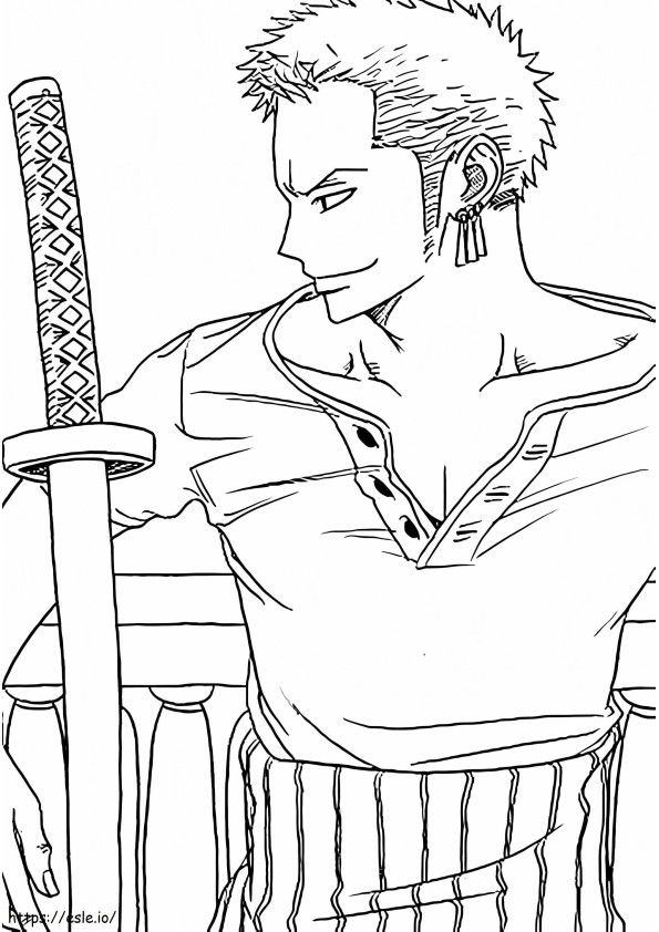 Zoro Sitting coloring page