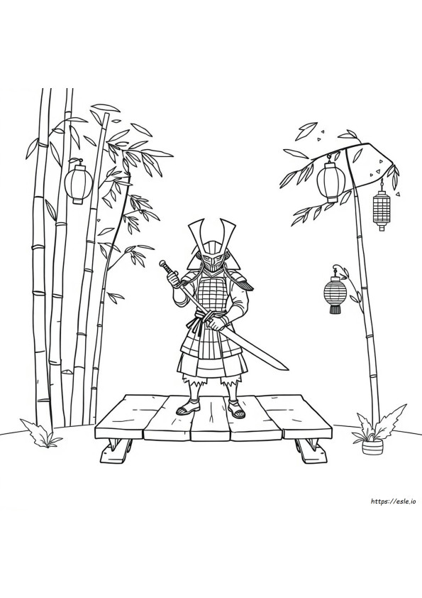 Coloriage Samurai