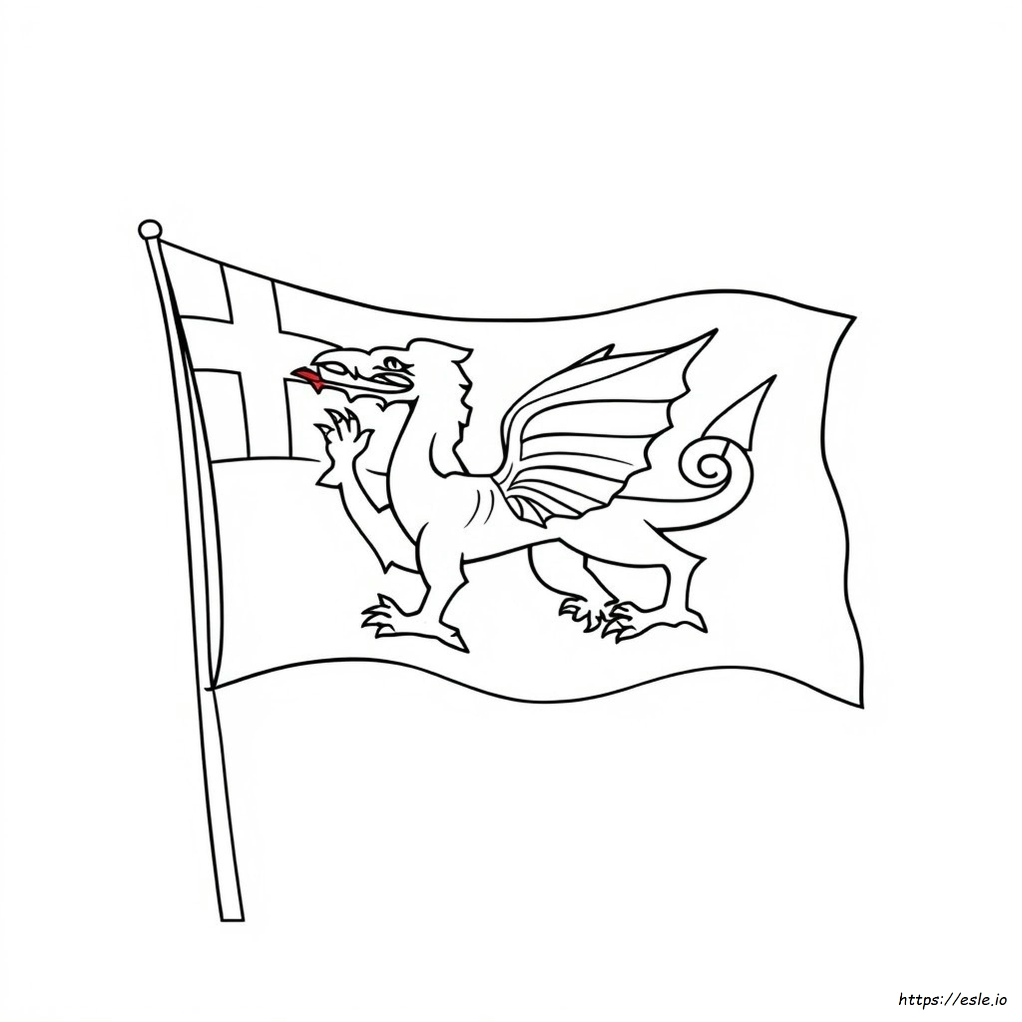 Kolorowanka Flaga Walii