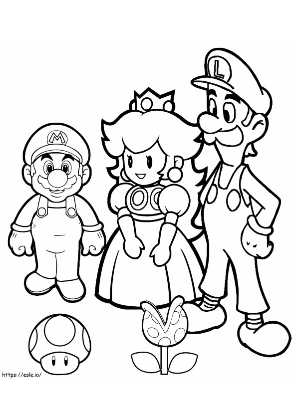 Luigi And Simple Friends coloring page
