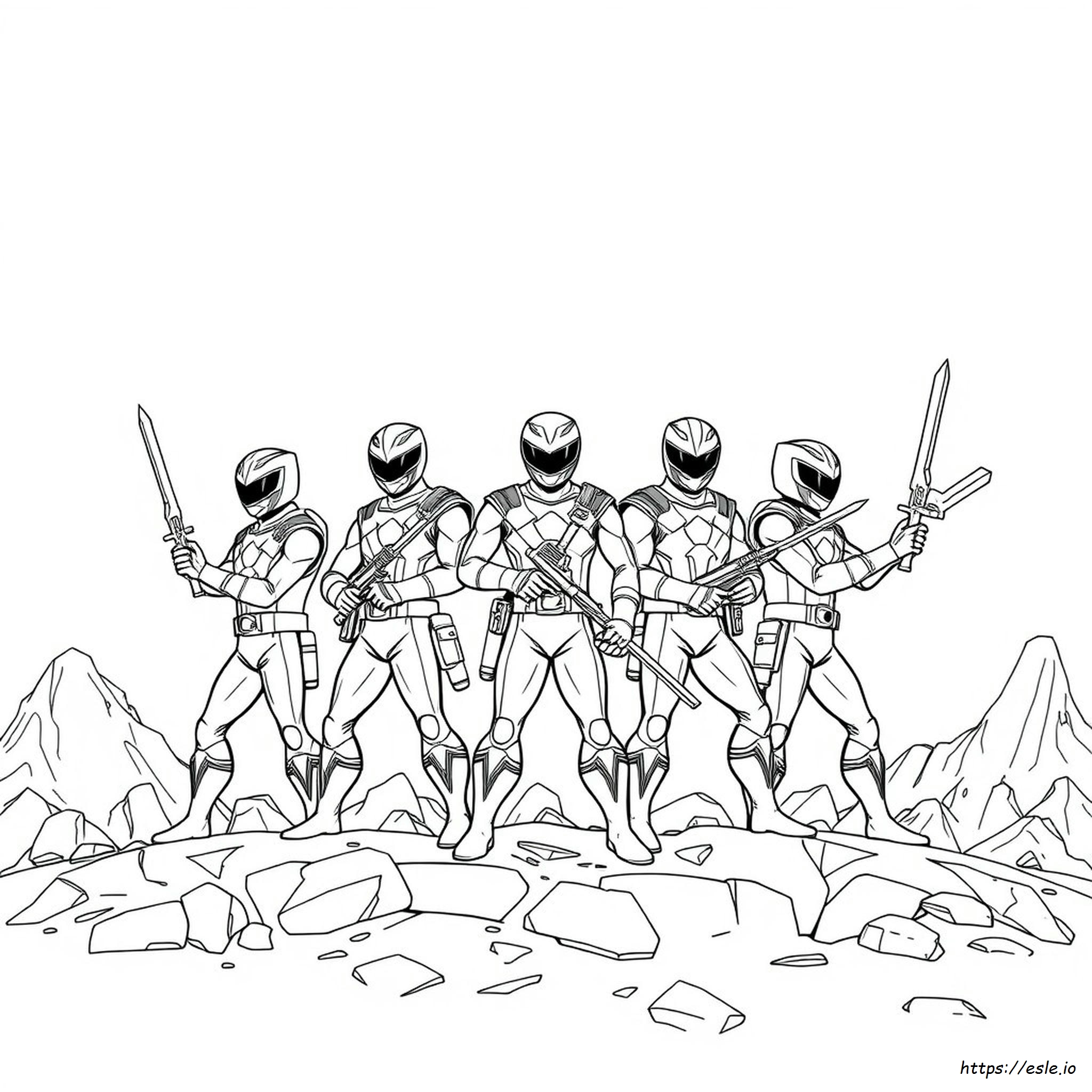 Perigo Rangers Para Colorir
