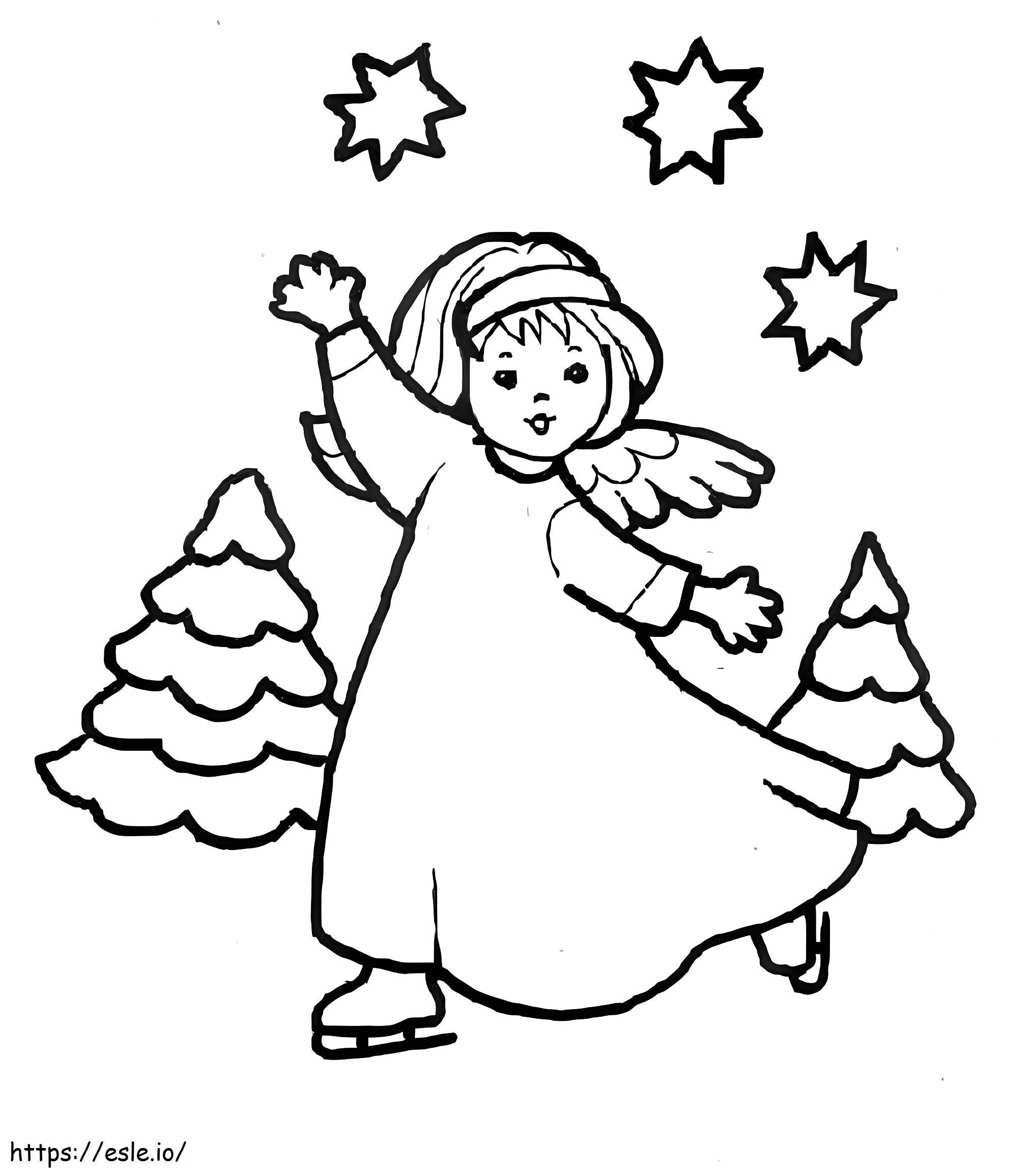 Mały świąteczny aniołek 1 kolorowanka