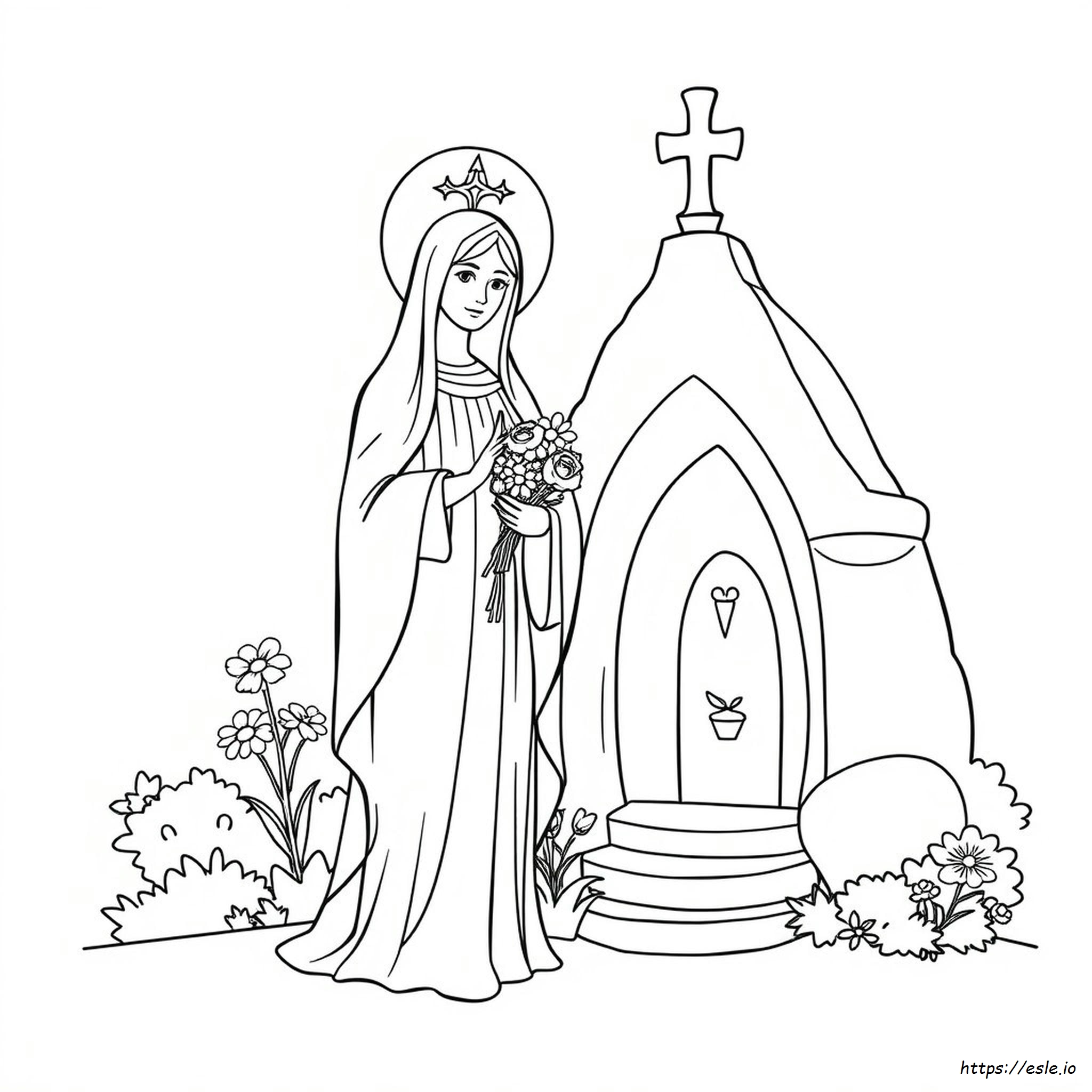 Printable Our Lady Of Lourdes Coloring Page