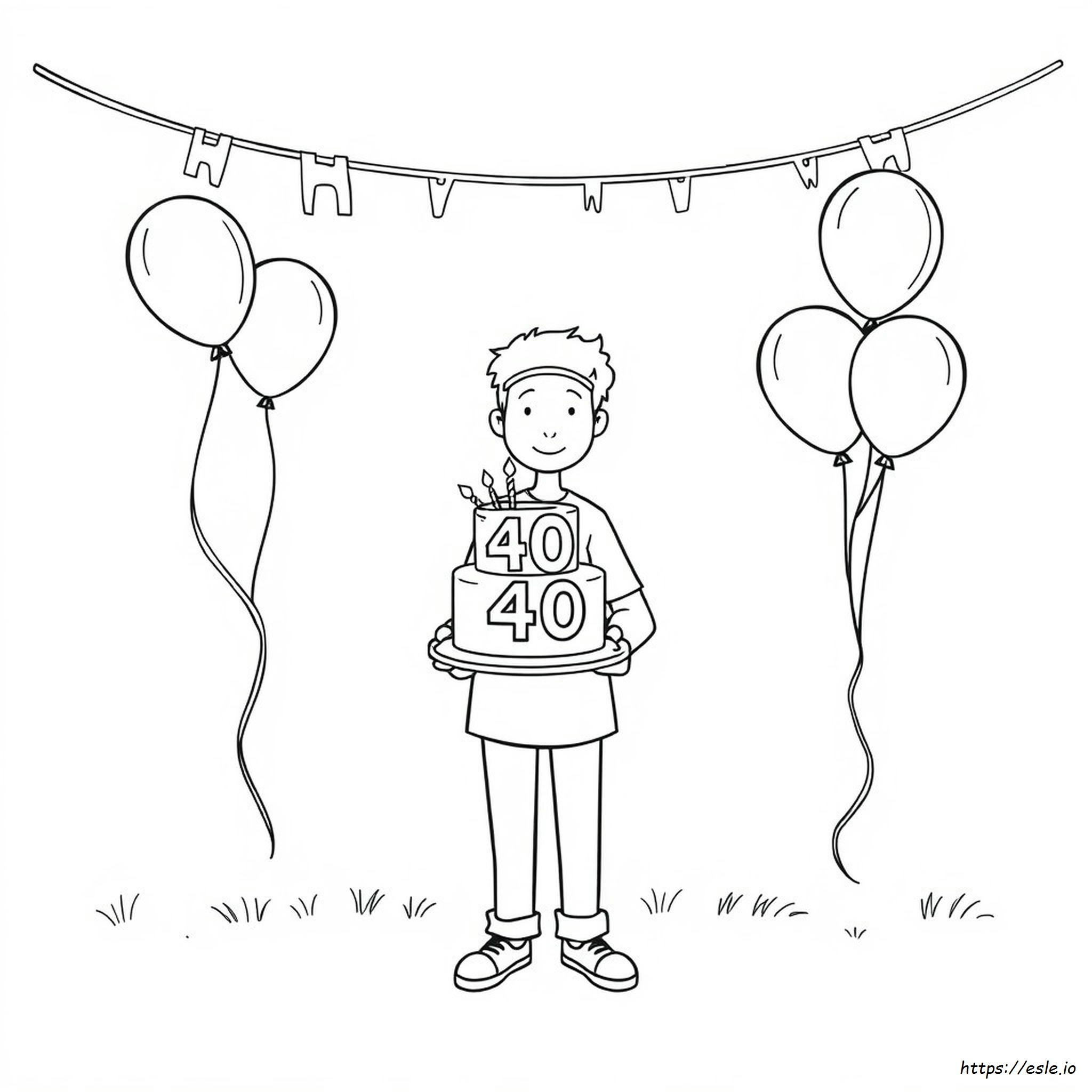 Printable 40Th Birthday Coloring Pages