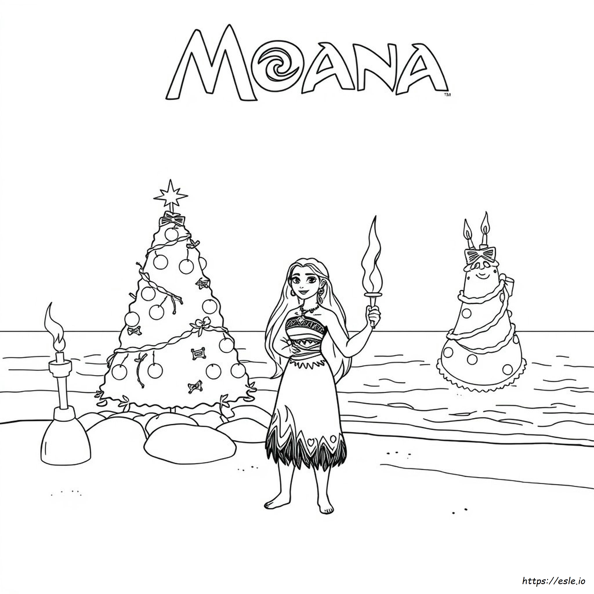 Moana Christmas Coloring Pages Printable