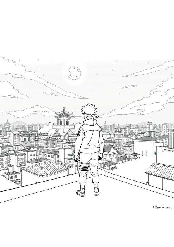 Kolorowanka Naruto Czarno-Biały
