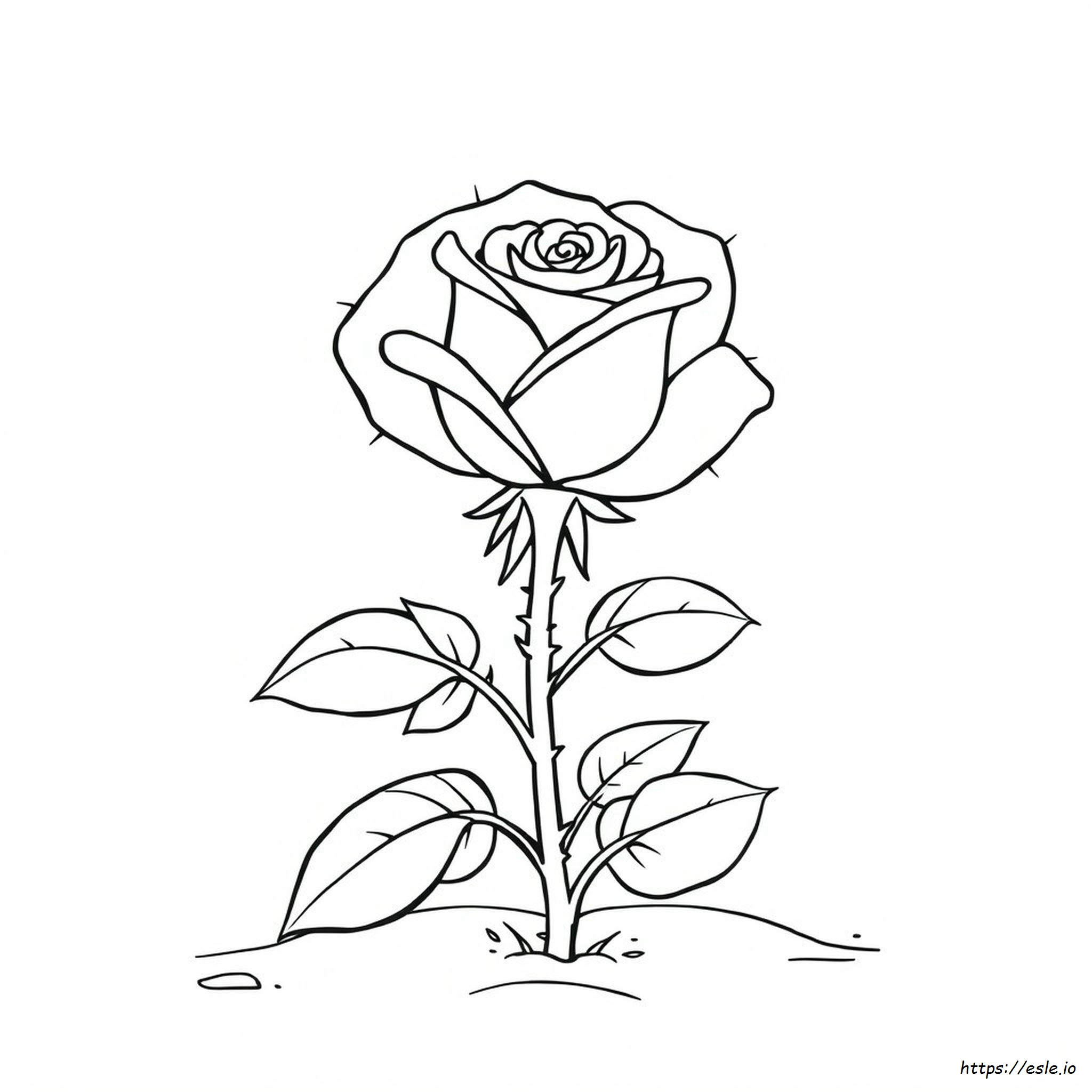 A Coloring Page Of A Rose