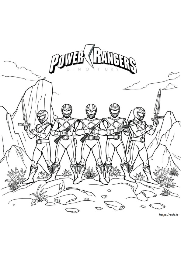 Wszystkie Kolorowanki Power Rangers Dino Fury