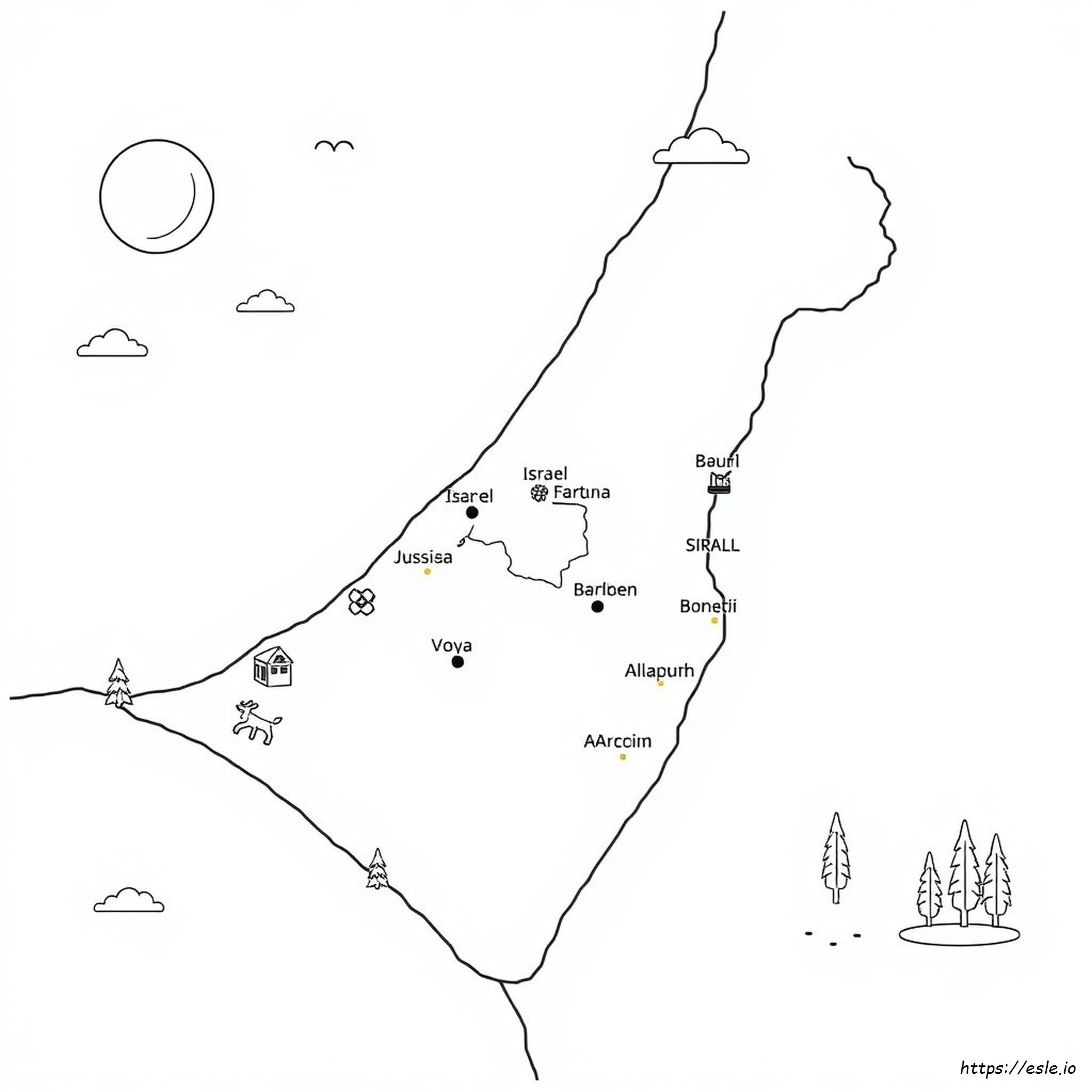 Israel Map Coloring Page
