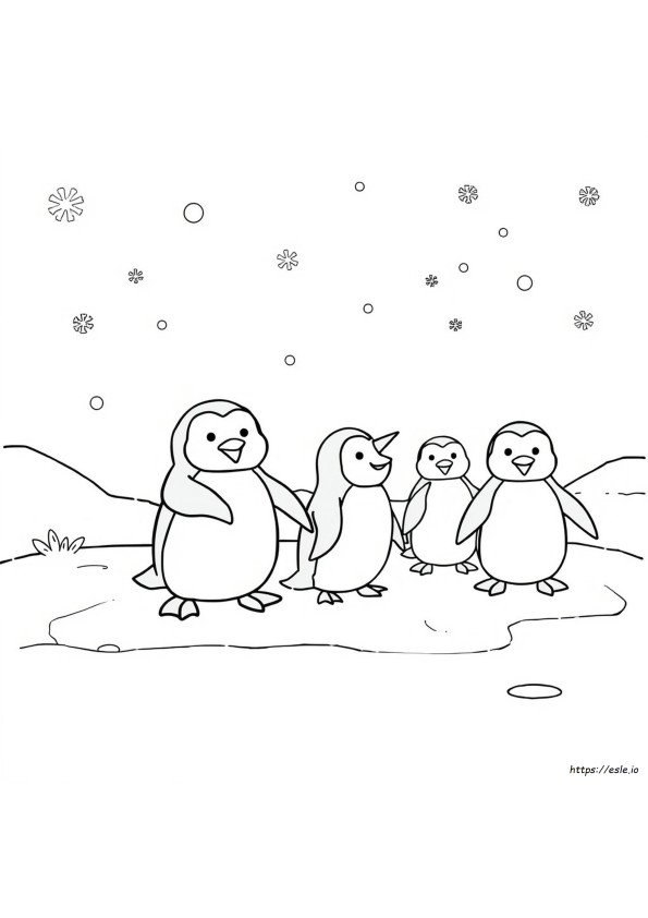 Pingviini Piirroshahmojen Värityskuvat