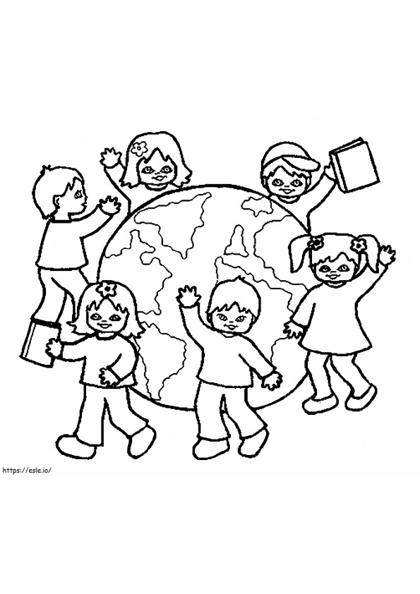Print World Thinking Day Coloring Pafe coloring page