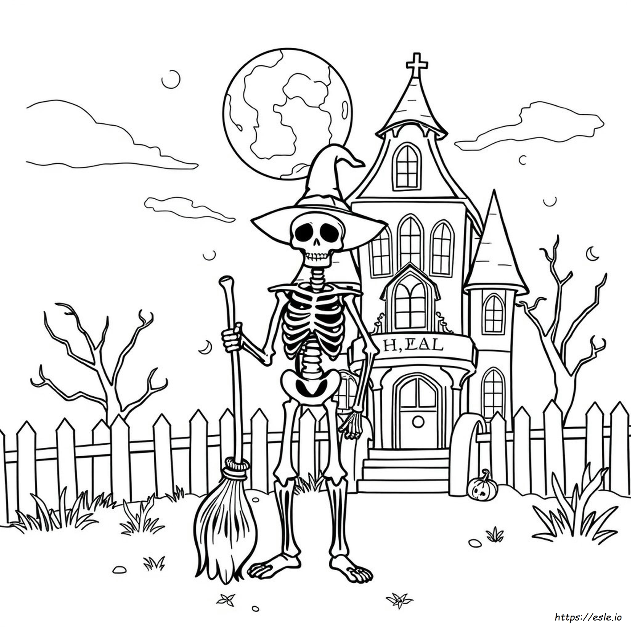 Halloween Scary Skeleton Coloring Pages