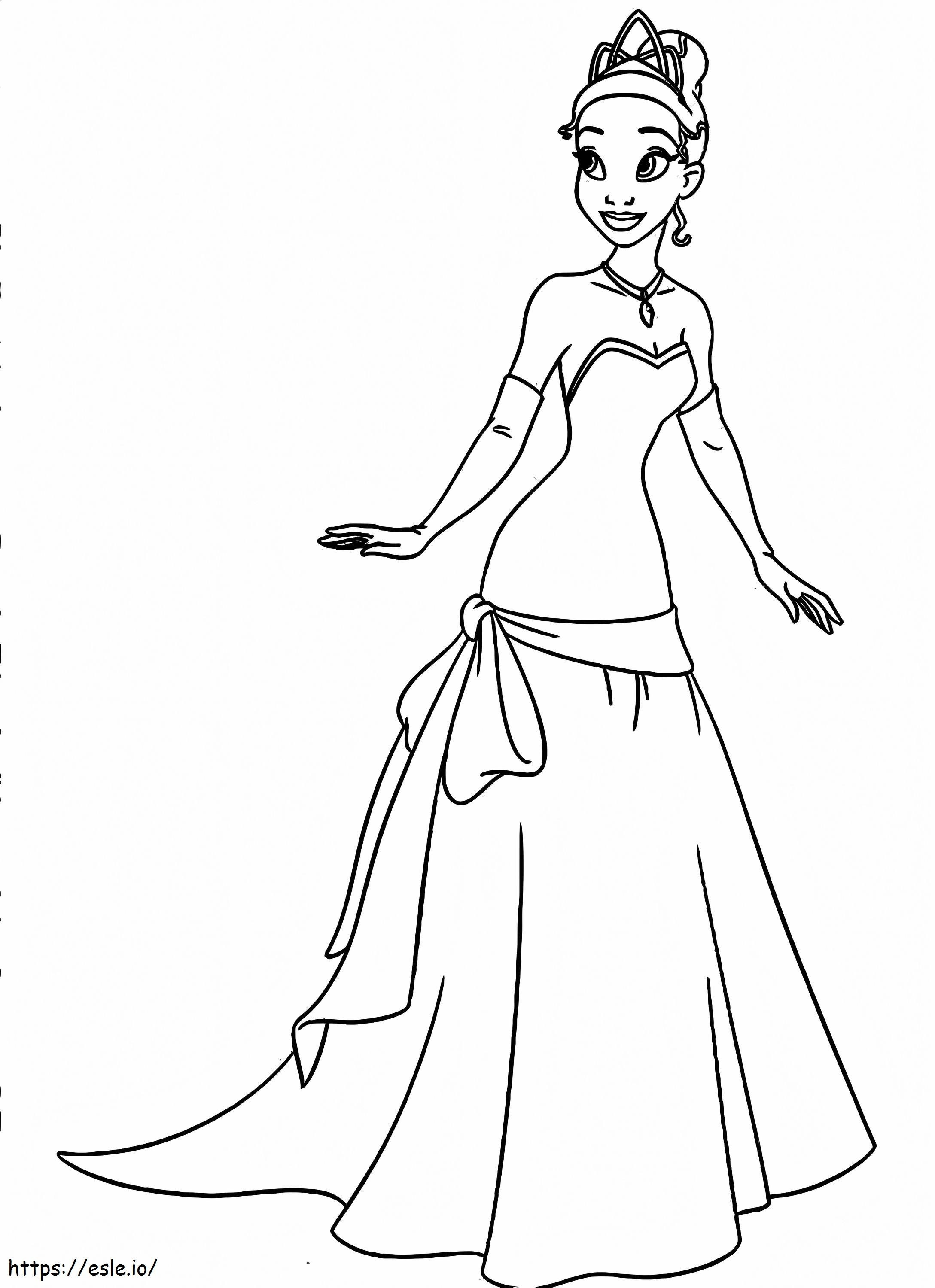 Coloriage Belle princesse Tiana à imprimer dessin