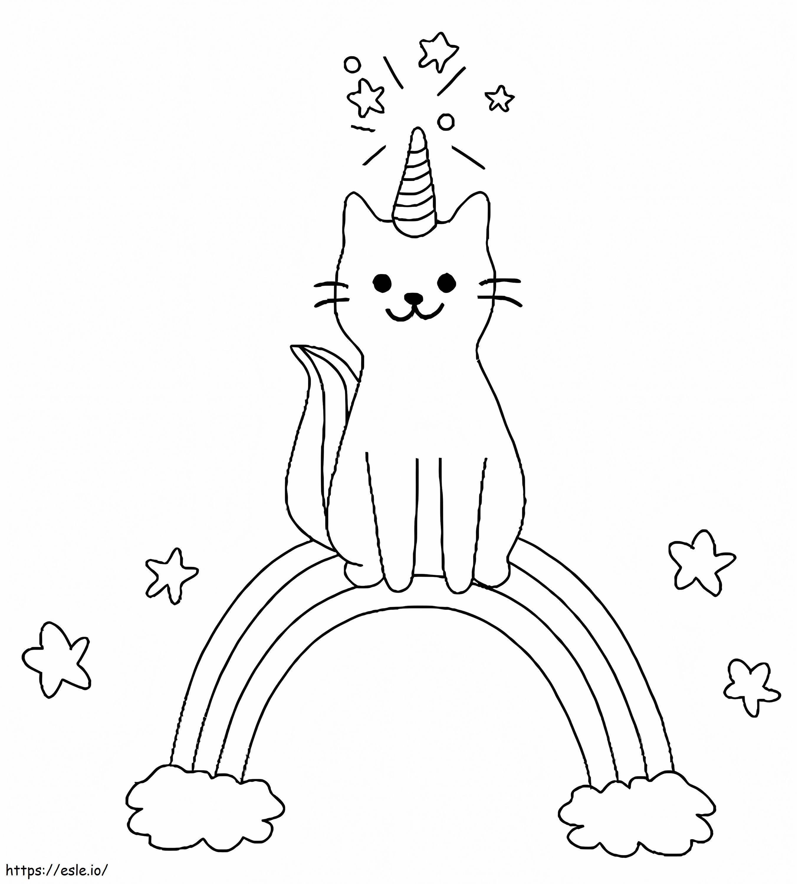Cool Unicorn Cat coloring page