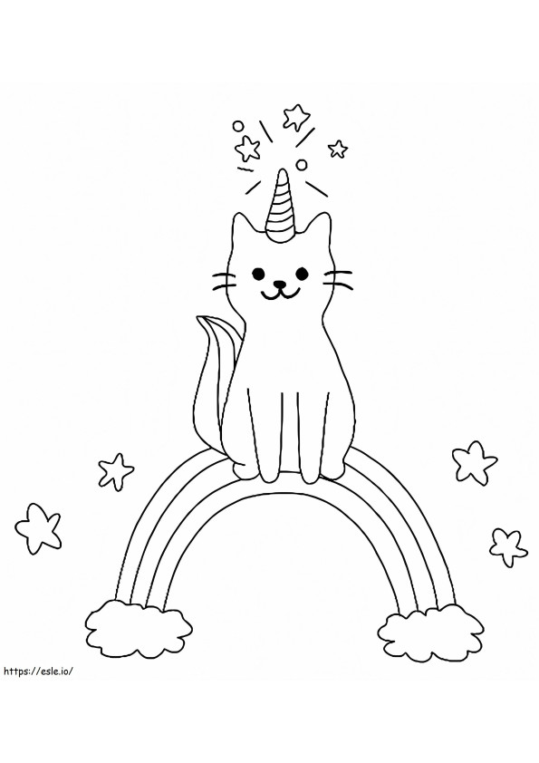 Havalı Tek Boynuzlu Kedi boyama