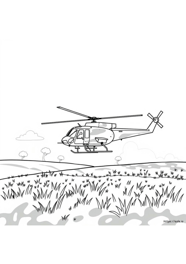 Huey Helikopter Színező Oldalak