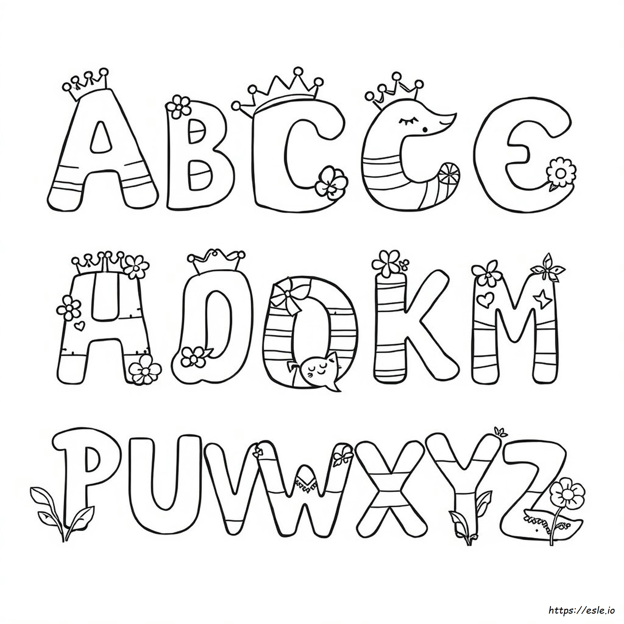 Fancy Alphabet Coloring Pages