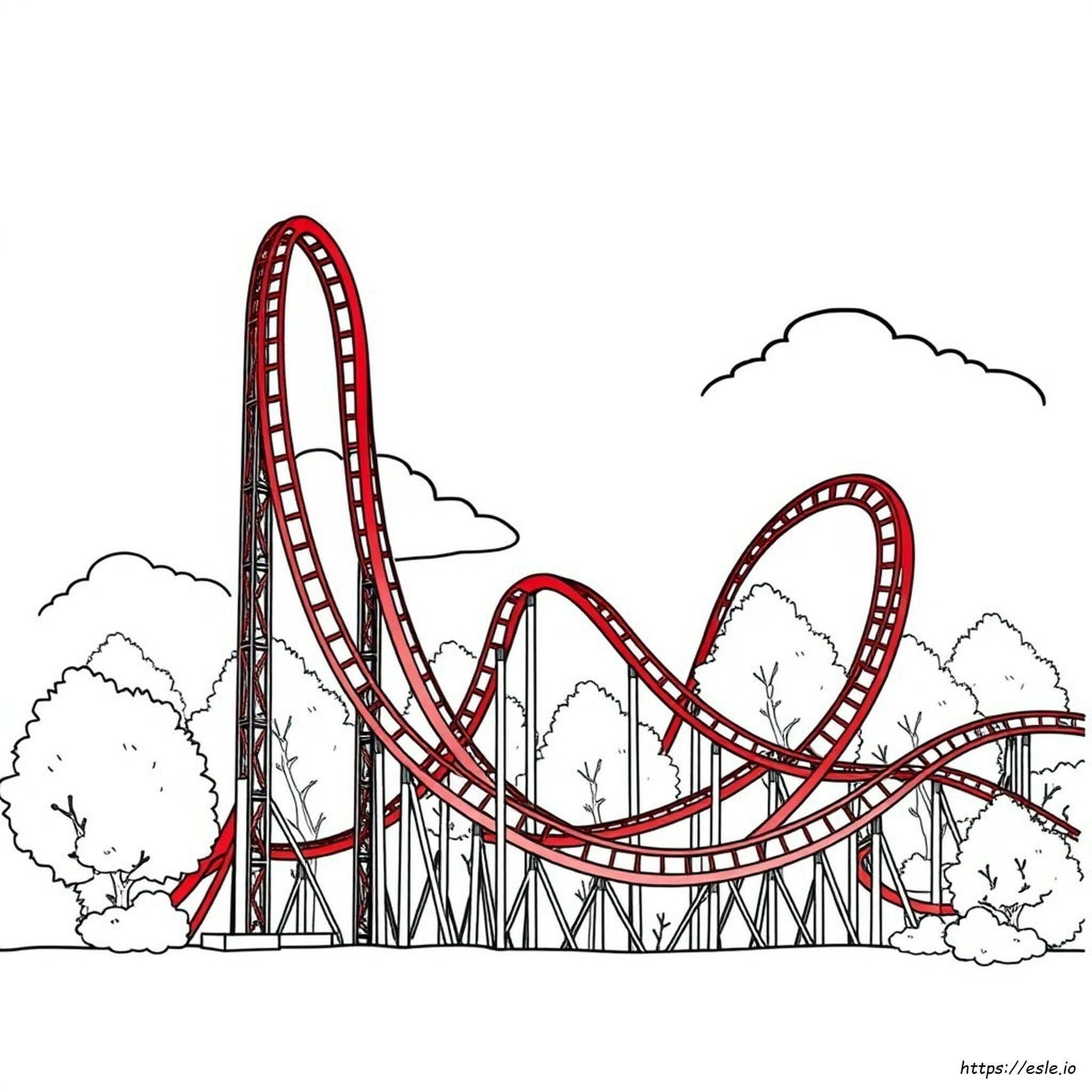 Gambar Mewarnai Roller Coaster Yang Dapat Dicetak