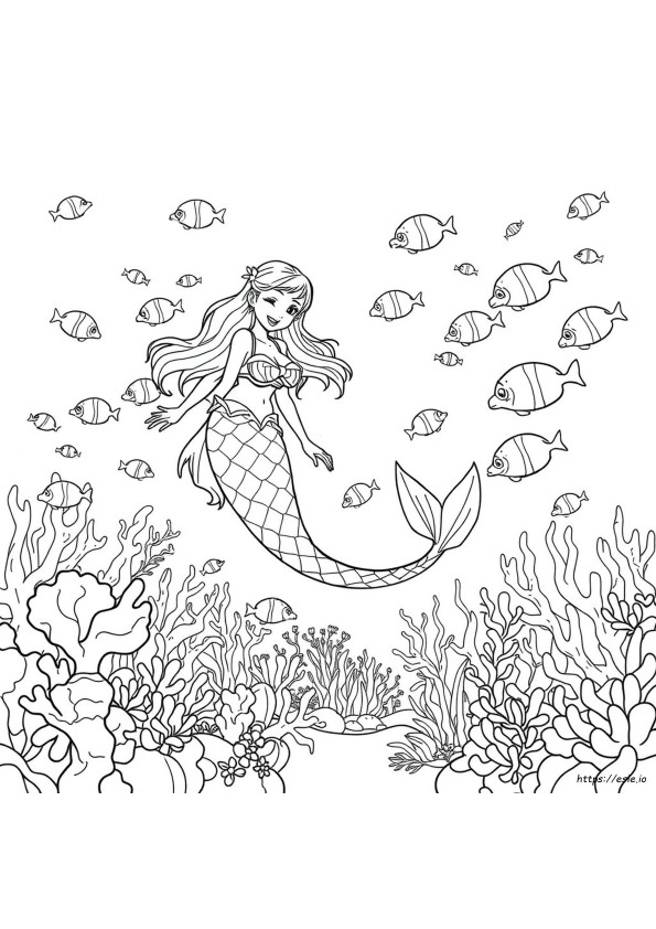 Pagina Da Colorare Stampabile Con Sirena Anime
