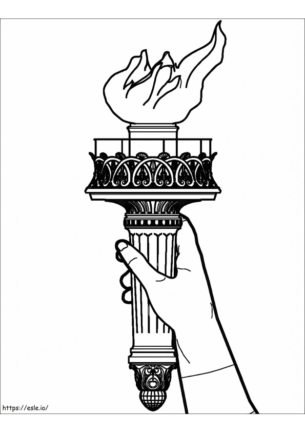 Coloriage Torche de la Statue de la Liberté à imprimer dessin