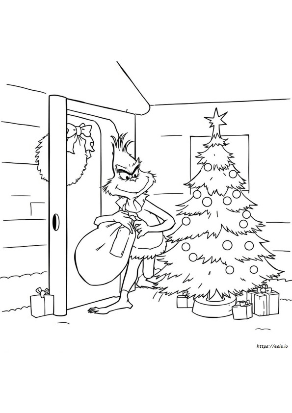 Grinch Mencuri Pohon Natal Gambar Mewarnai